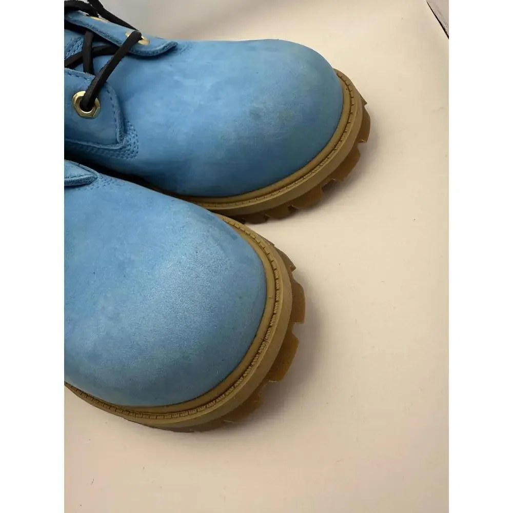 Timberland Classic 6-Inch Premium Waterproof Boots Blue Suede Boys 5.5 - Picture 6 of 14